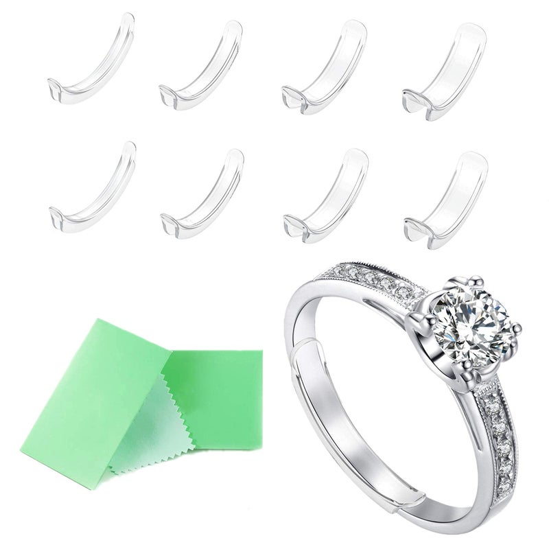 Feramox Invisible Ring Size Adjuster for Loose Rings Ring Adjuster Sizer Fit Thin Rings with Jewelry Polishing Cloth - Image 1